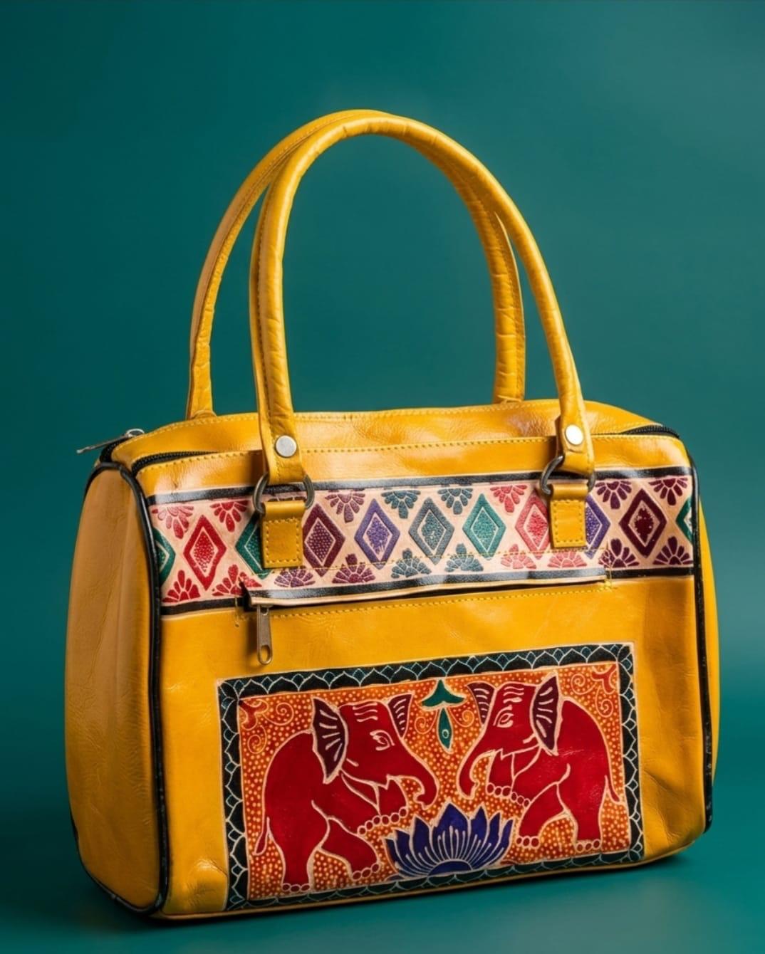 Handpainted Leather Handbag